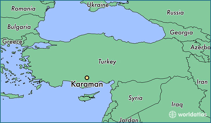 map showing the location of Karaman