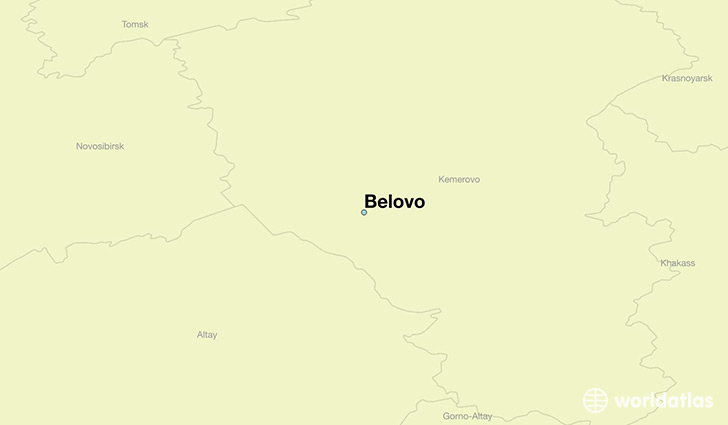 map showing the location of Belovo
