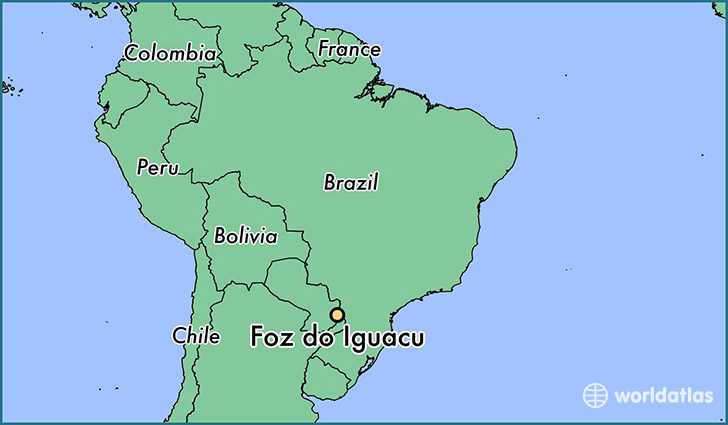 map showing the location of Foz do Iguacu