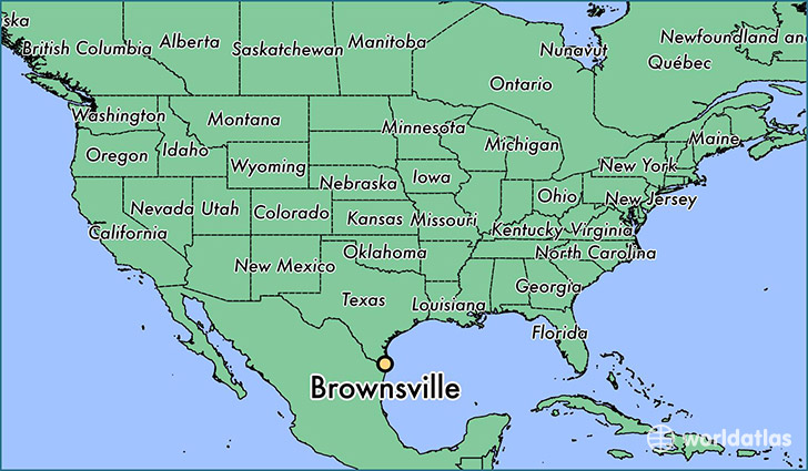 map showing the location of Brownsville