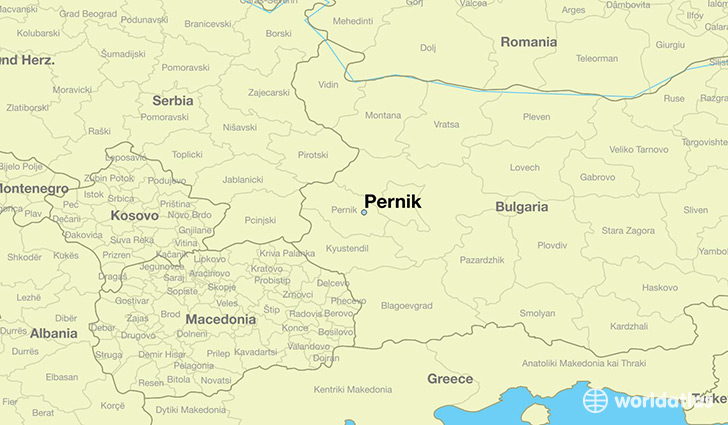 map showing the location of Pernik