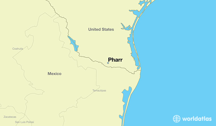 map showing the location of Pharr
