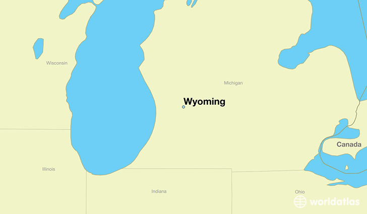 map showing the location of Wyoming