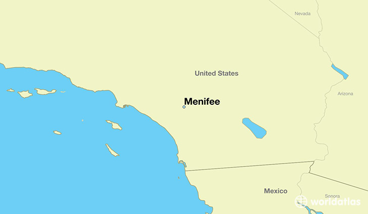 map showing the location of Menifee