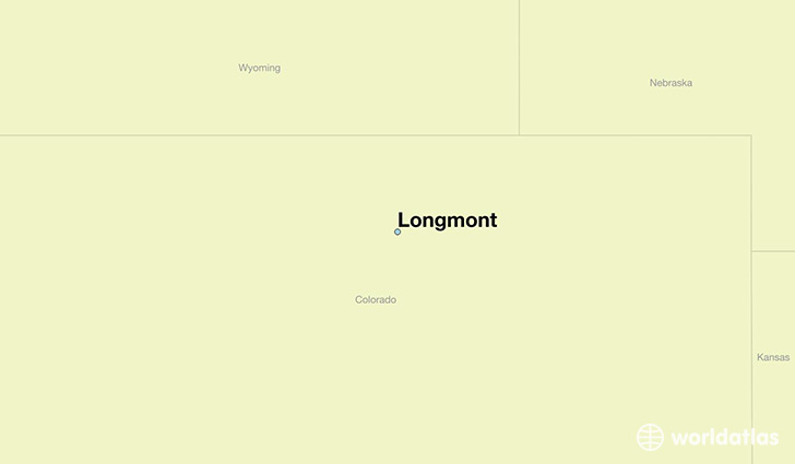 map showing the location of Longmont