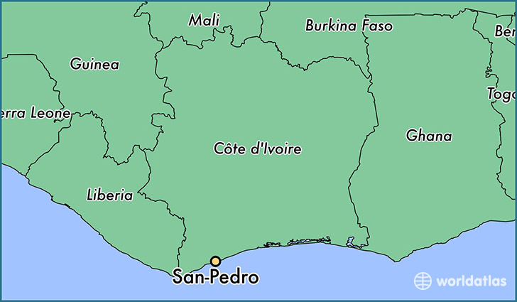 map showing the location of San-Pedro