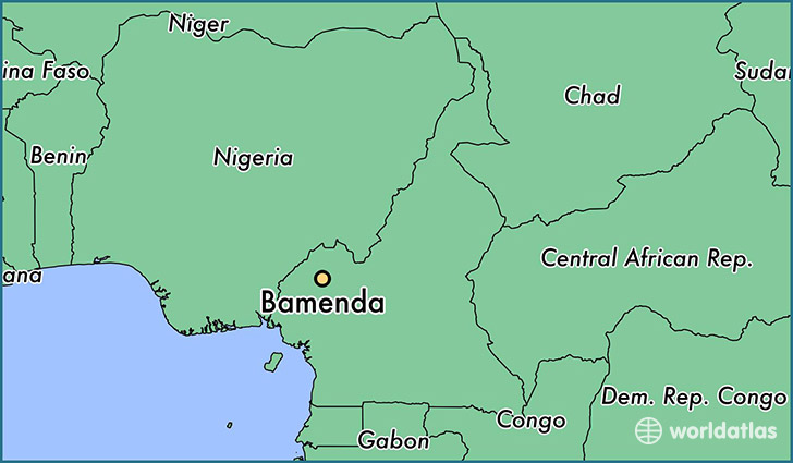 map showing the location of Bamenda