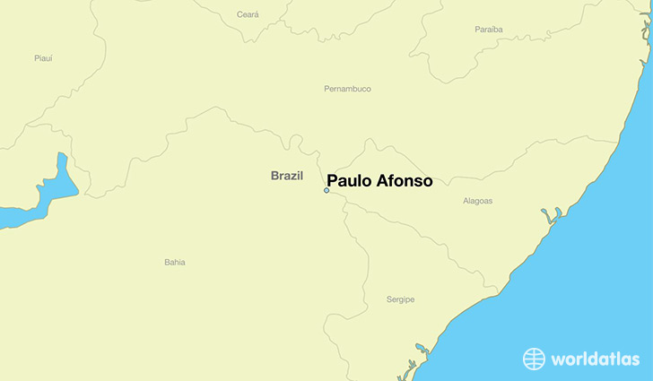 map showing the location of Paulo Afonso