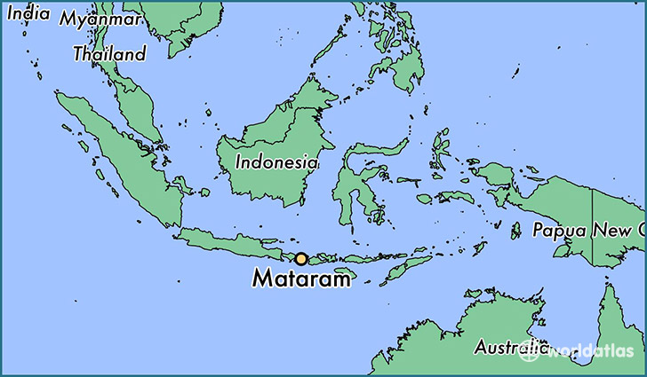 map showing the location of Mataram