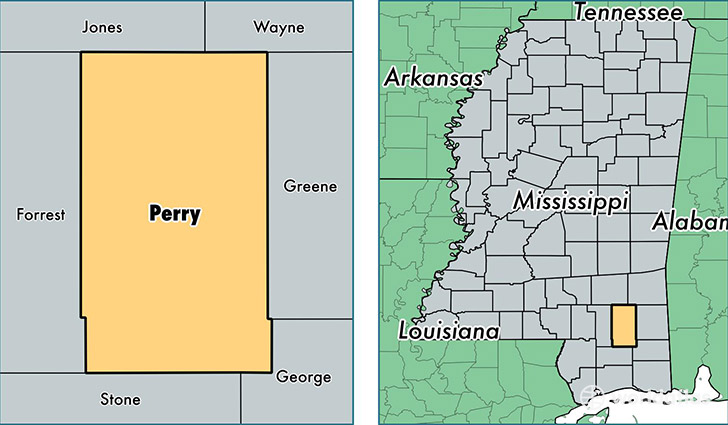location of Perry county on a map