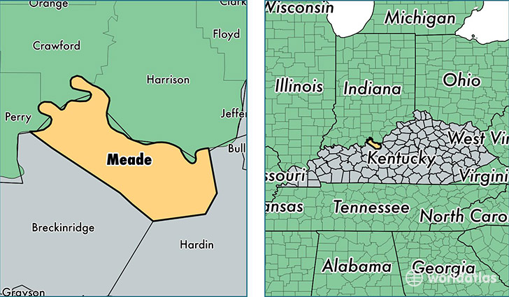 location of Meade county on a map