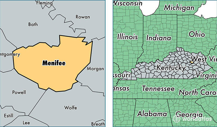 location of Menifee county on a map