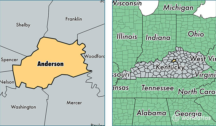location of Anderson county on a map