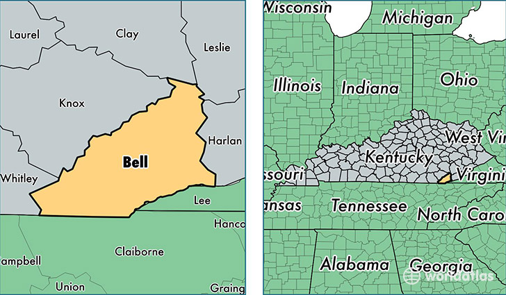 location of Bell county on a map