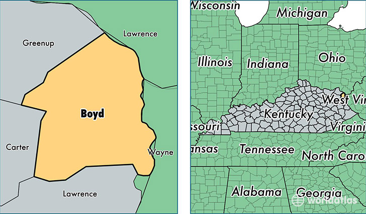 location of Boyd county on a map