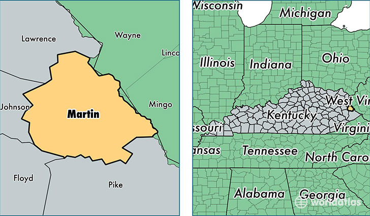 location of Martin county on a map