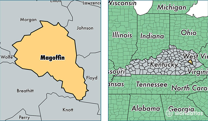 location of Magoffin county on a map