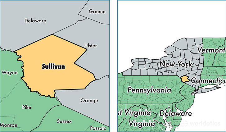 location of Sullivan county on a map
