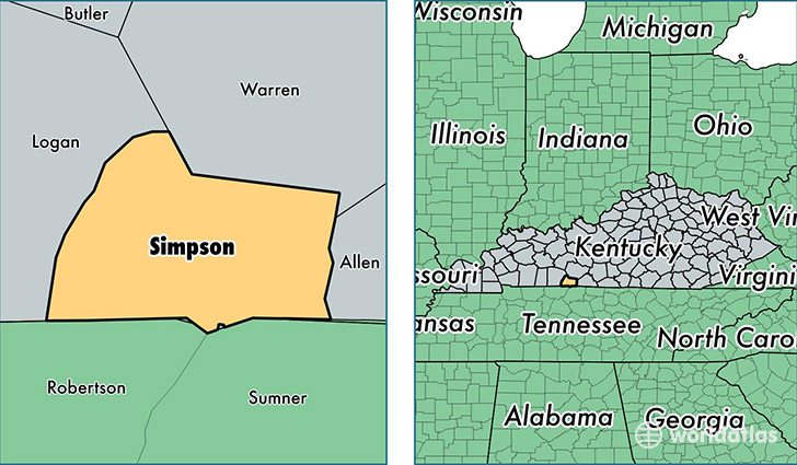 location of Simpson county on a map