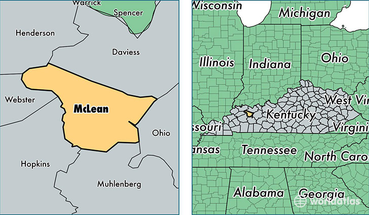 location of McLean county on a map
