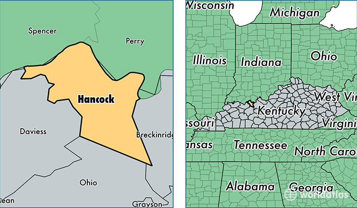 location of Hancock county on a map