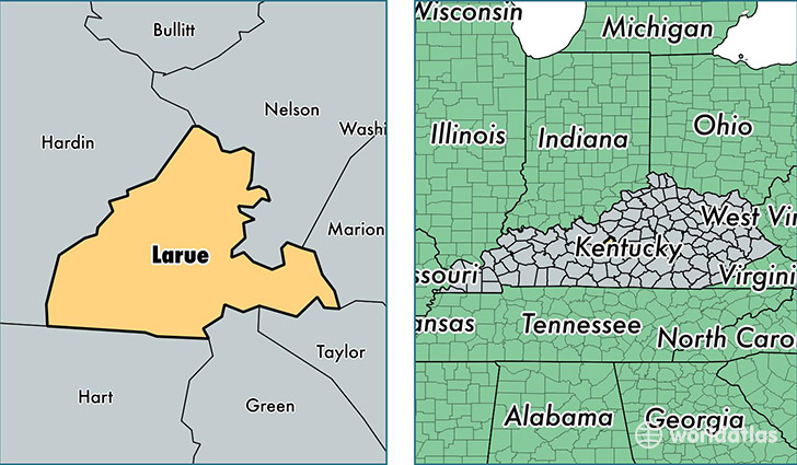 location of Larue county on a map