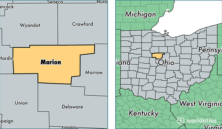 location of Marion county on a map