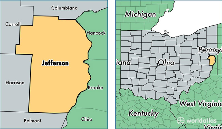 location of Jefferson county on a map