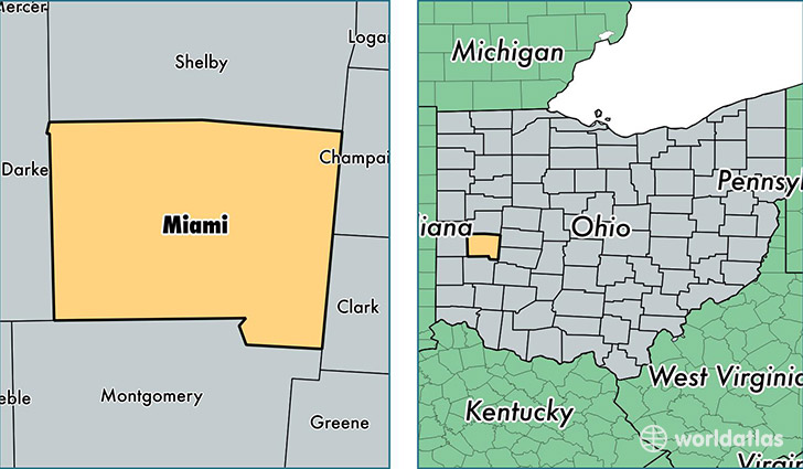 location of Miami county on a map