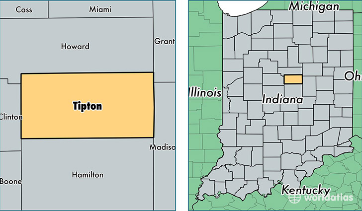 location of Tipton county on a map