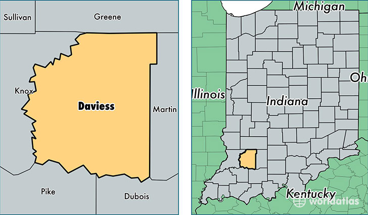 location of Daviess county on a map