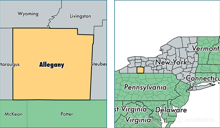 location of Allegany county on a map
