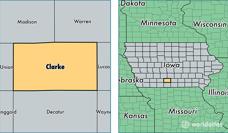 location of Clarke county on a map