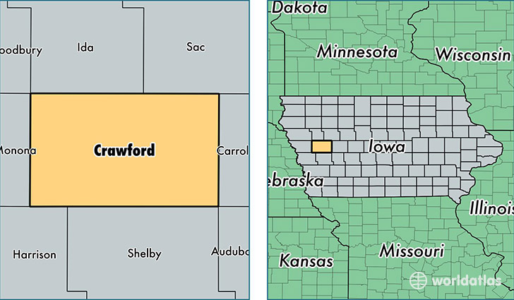 location of Crawford county on a map