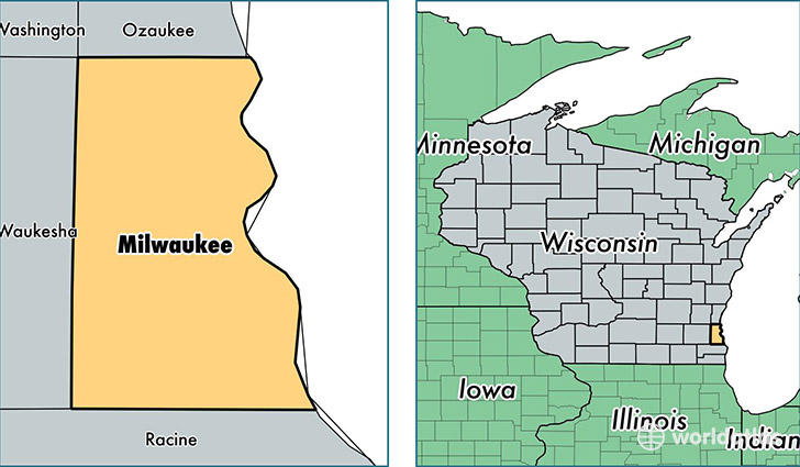 location of Milwaukee county on a map