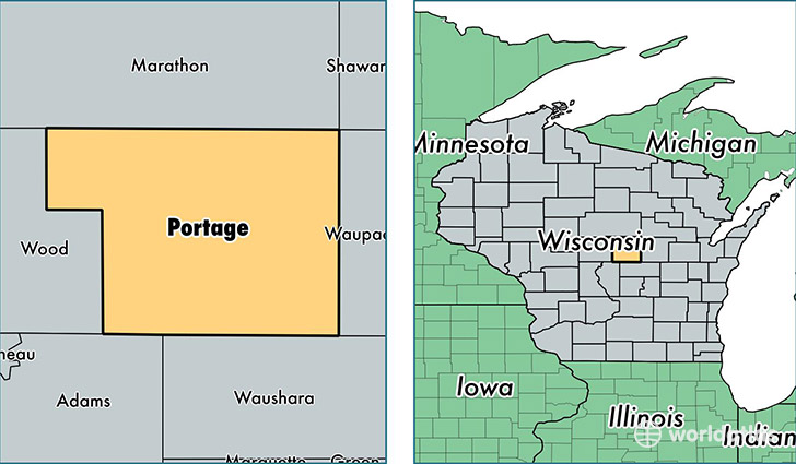 location of Portage county on a map