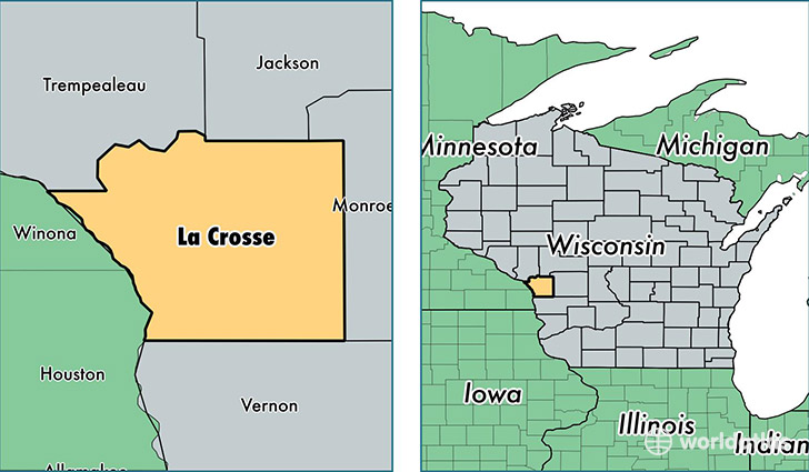 location of La Crosse county on a map