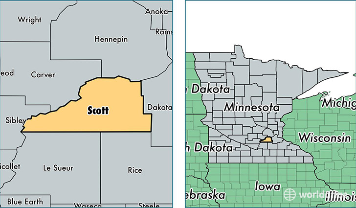 location of Scott county on a map