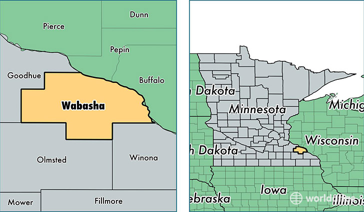 location of Wabasha county on a map