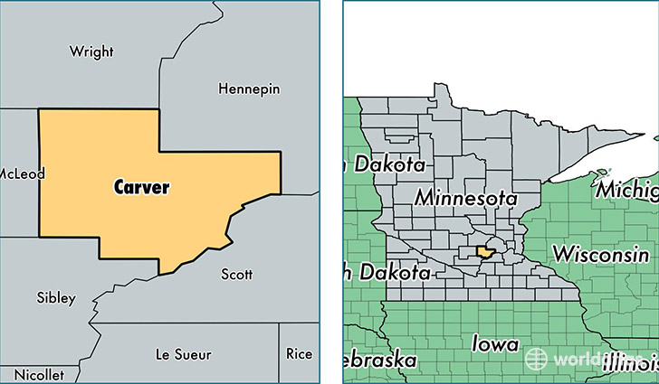 location of Carver county on a map
