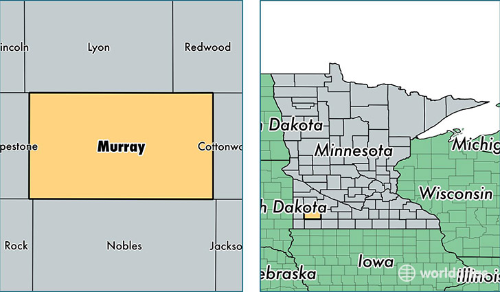 location of Murray county on a map