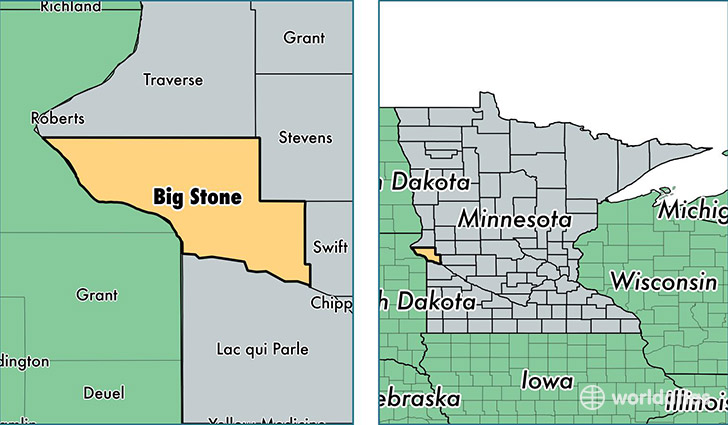 location of Big Stone county on a map