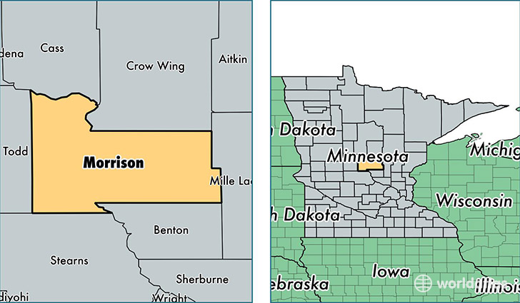 location of Morrison county on a map