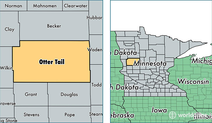location of Otter Tail county on a map