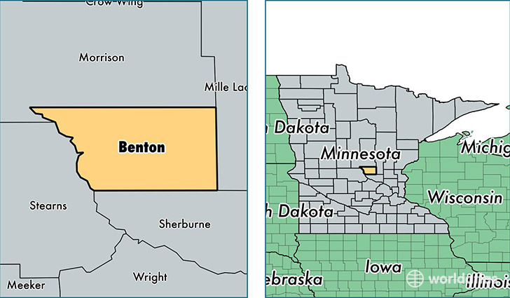 location of Benton county on a map