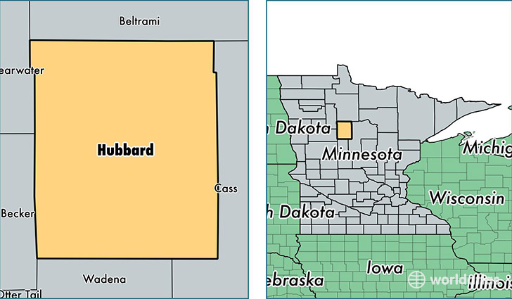 location of Hubbard county on a map