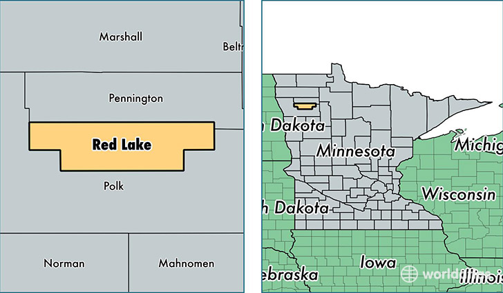 location of Red Lake county on a map