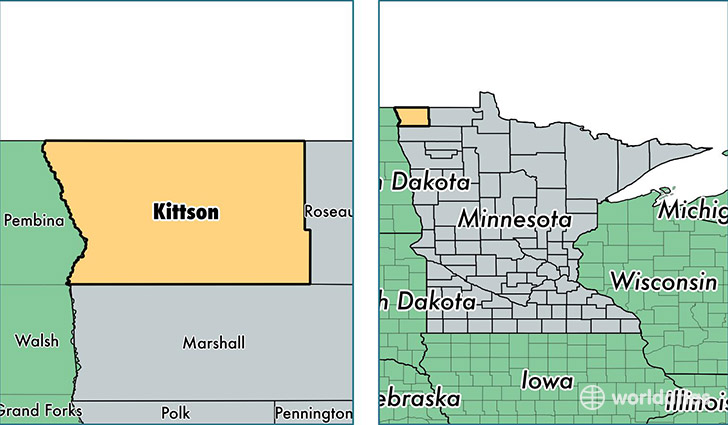 location of Kittson county on a map