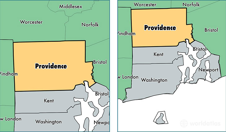 location of Providence county on a map