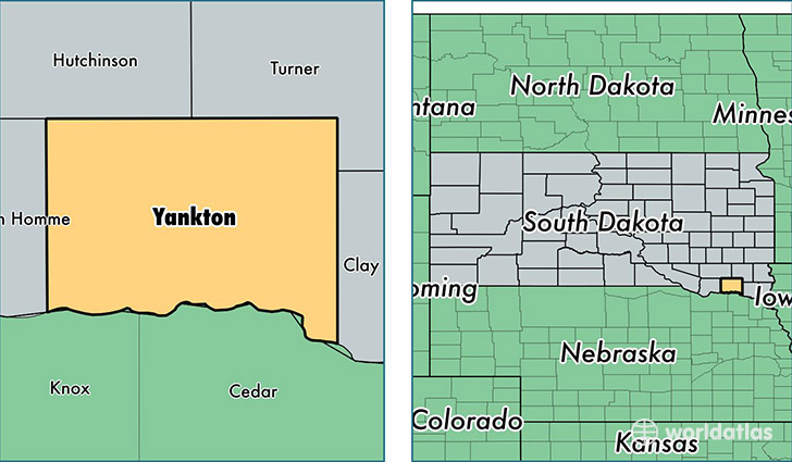 location of Yankton county on a map